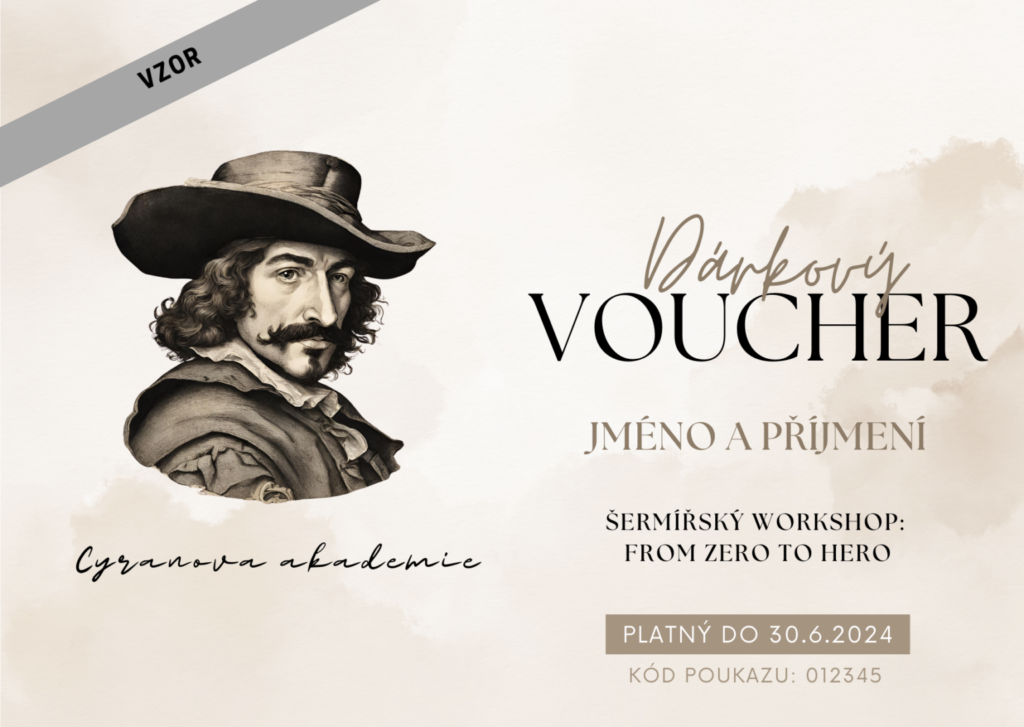 Vzor dárkového voucheru Cyranovy akademie